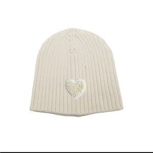 New baby girl cream beanie
